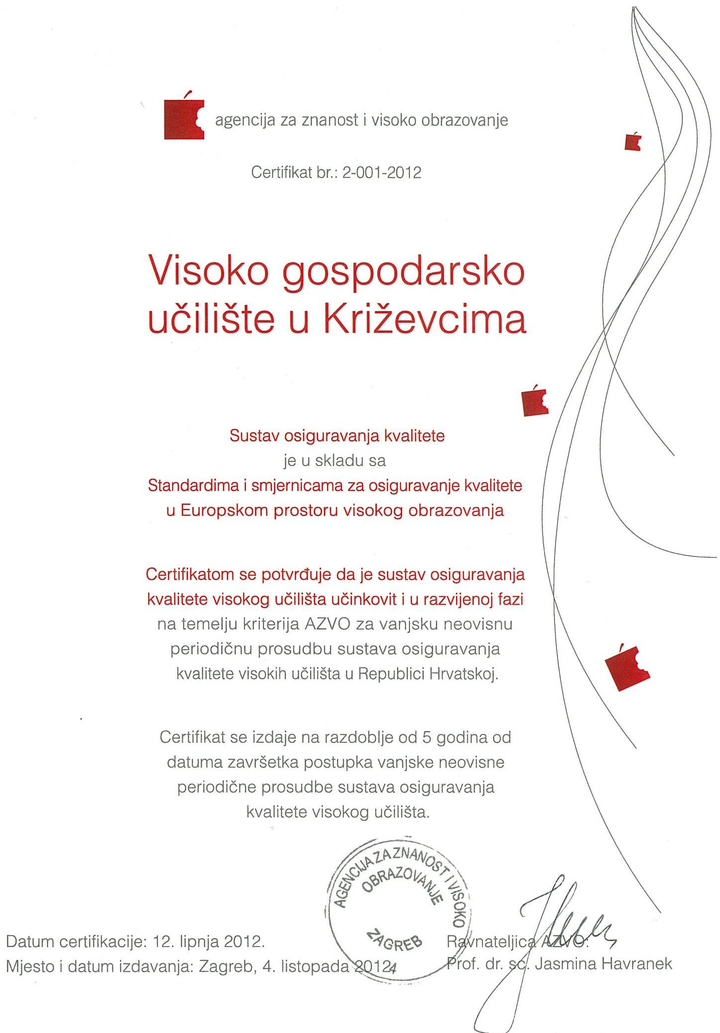 certifikat_AZVO_kvaliteta_visoko_obrazovanje_VGUK_ESG