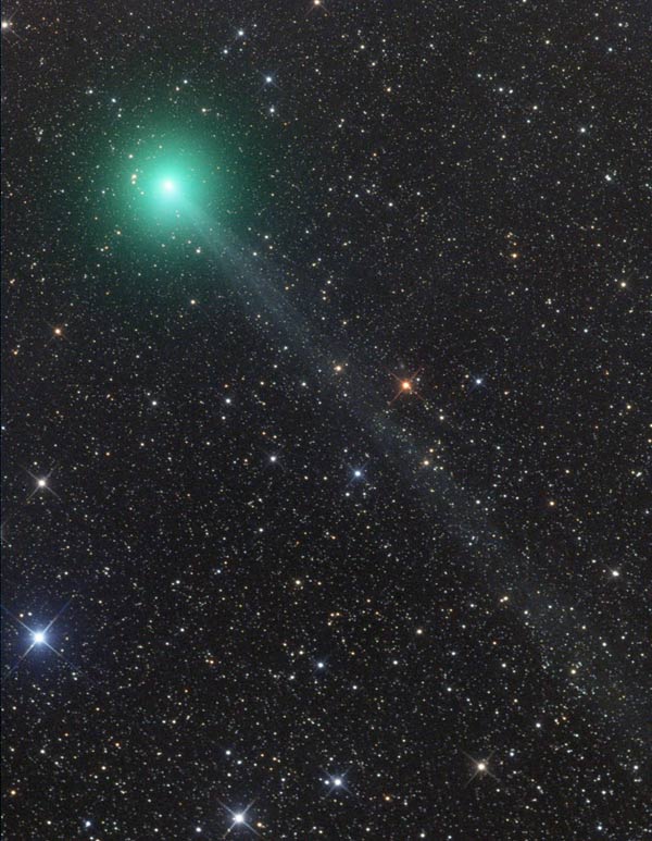 Novi komet, Lovejoy, C/2014 Q2, kroz teleskop snimljen iz Namibije 27. studenoga 2014.  (foto: Gerald Rhemann, preuzeto sa www.skyandtelescope.com)