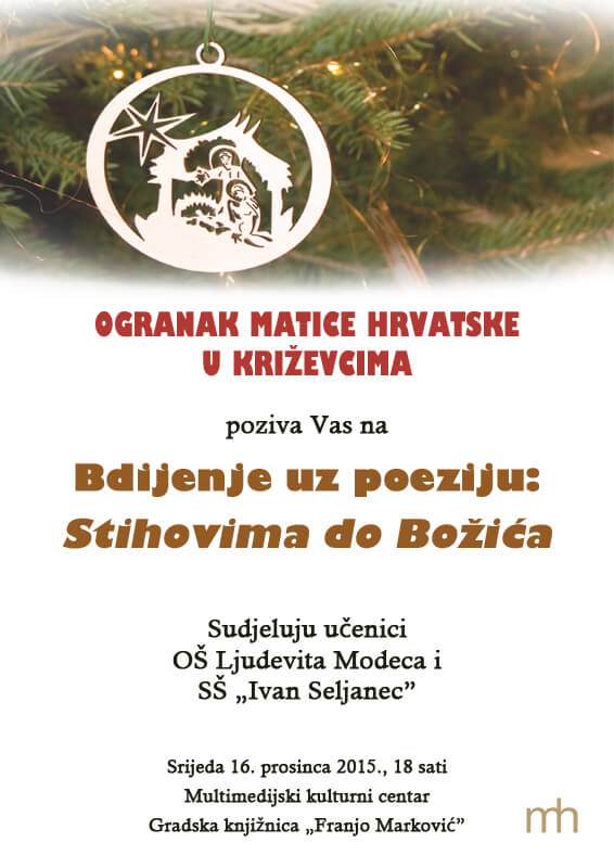 Bdijenje uz poeziju  Stihovima do Božića