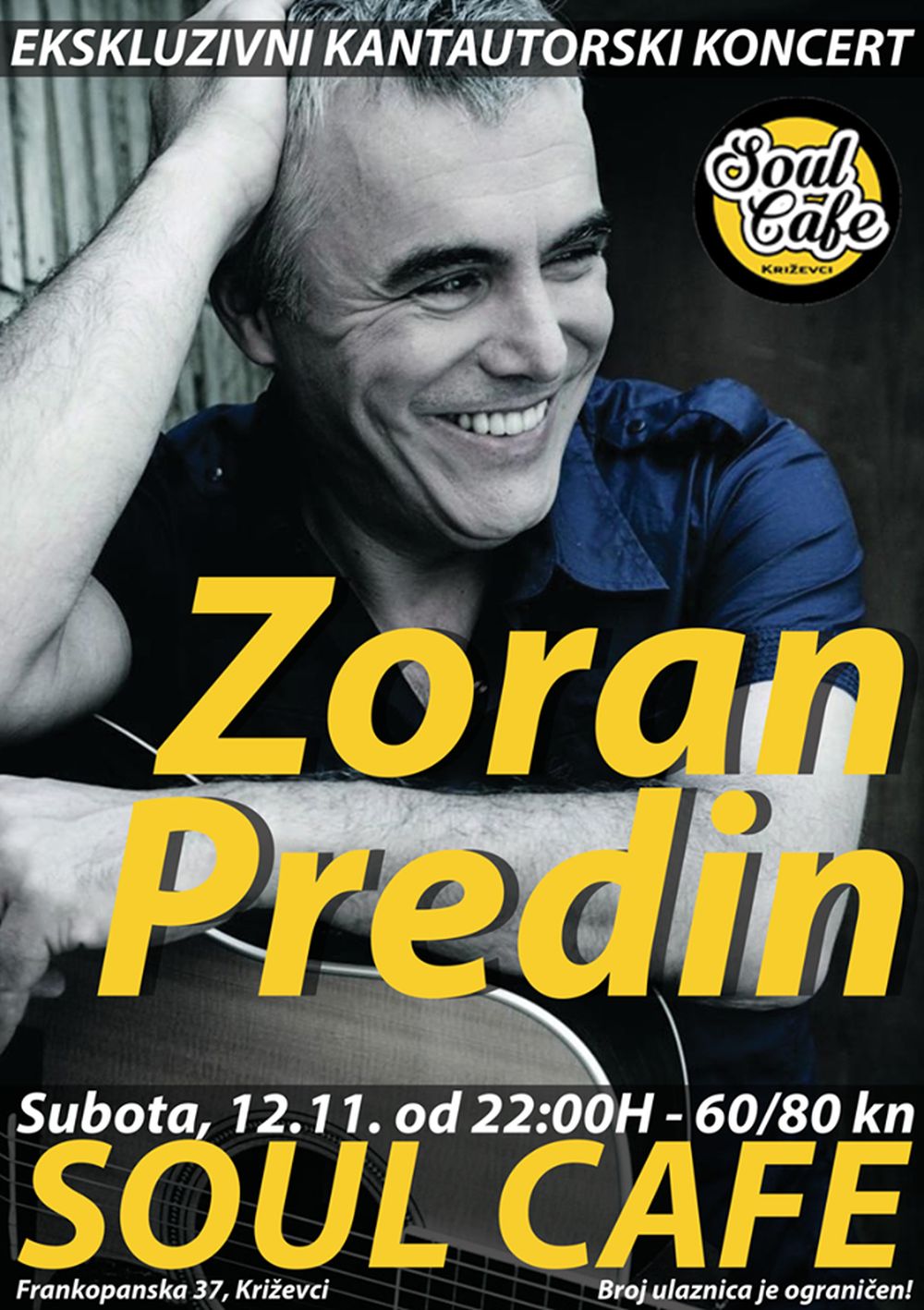 Zoran Predin prvi put u Križevcima ekskluzivno u Soul Cafeu