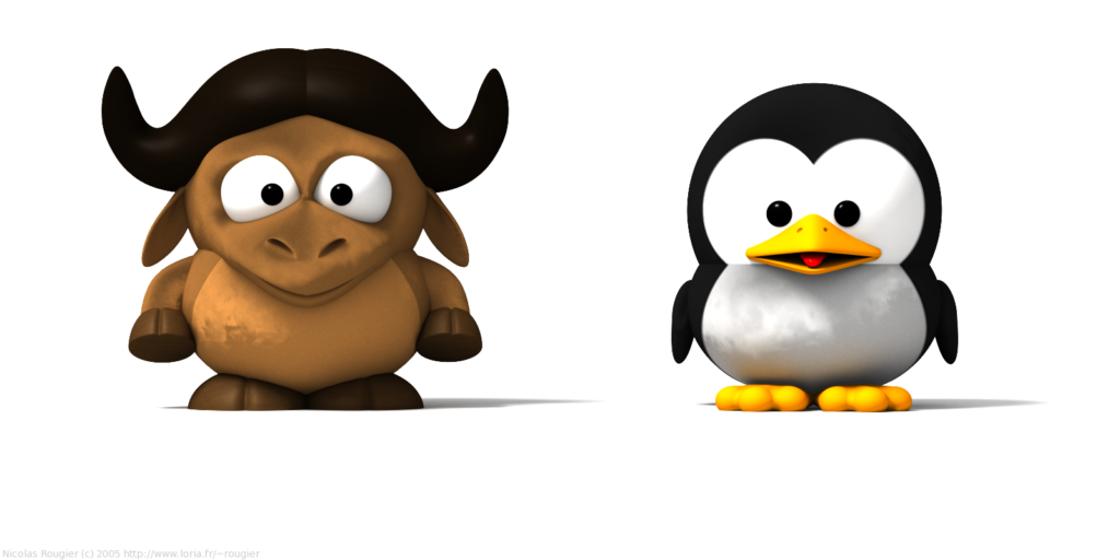 Baby Gnu and Baby Tux