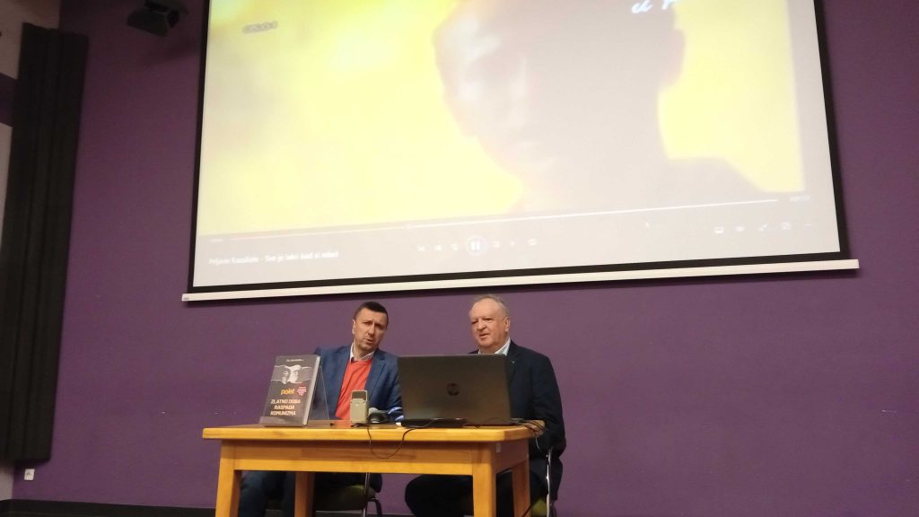 Dr.sc. Krešimir Lacković i dr.sc. Željko Krušelj predstavljaju knjigu o časopisu Polet 27. ožujka (foto R. Matić)